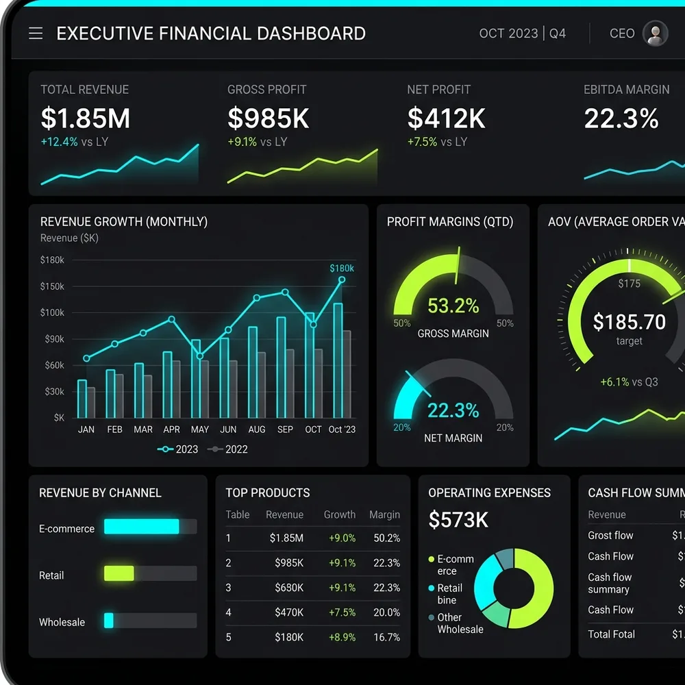 Real-Time Executive KPI Dashboard