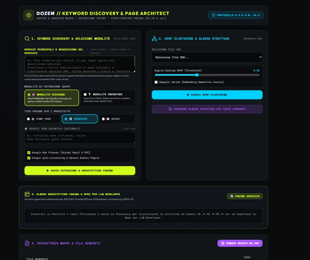 SEO Intent Interceptor & Protocollo A.S.E.R.M. v4.2