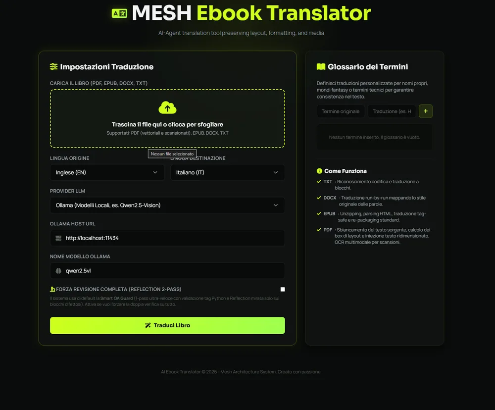 AI Ebook & Document Translator